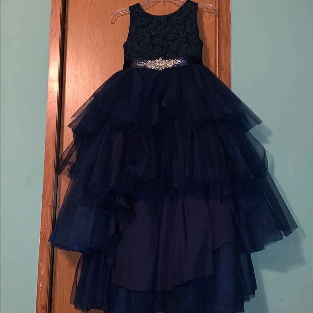 Navy blue party dress for girl